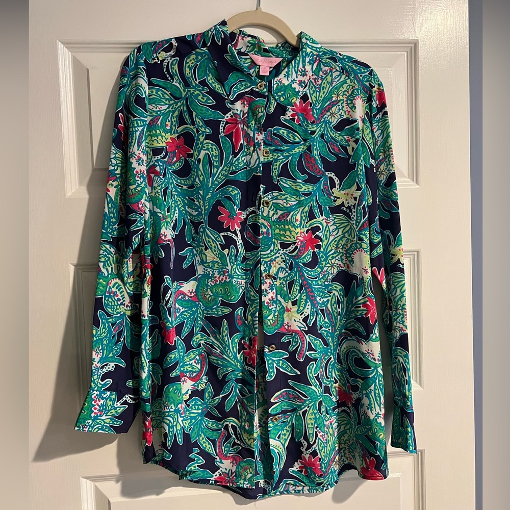 Lilly Pulitzer 100% Silk Top NWT